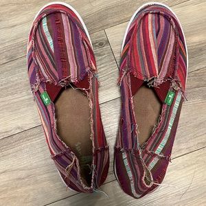 Boho colorful slip on Sanuk shoes